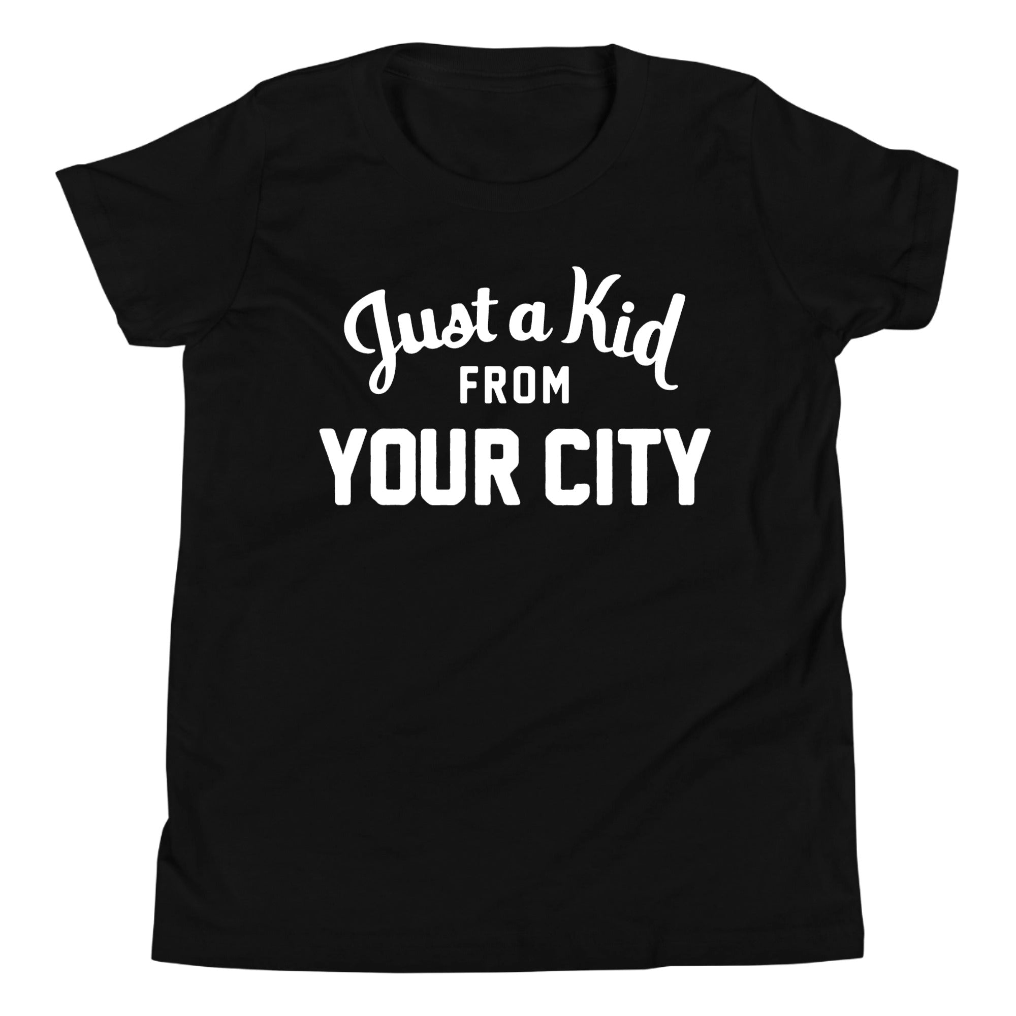 Custom Youth Hometown T-Shirt – Personalized “Just a Kid From {City}”