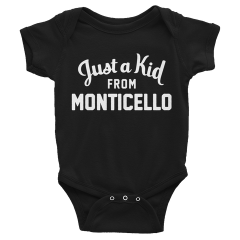 Monticello Onesie | Just a Kid from Monticello